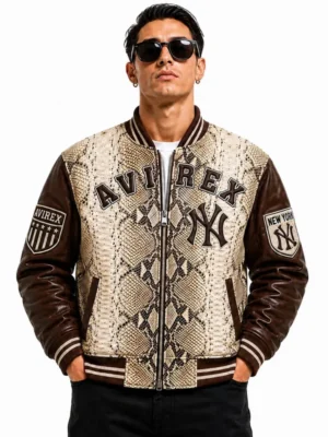 Avirex Snake New York Leather Jacket Front