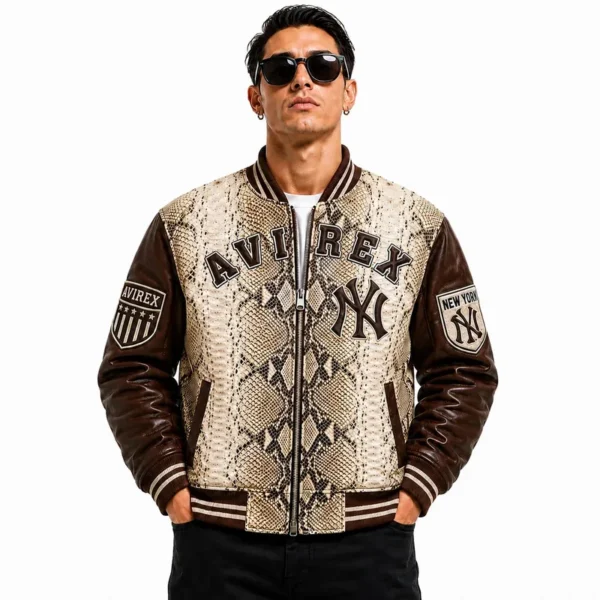 Avirex Snake New York Leather Jacket Front