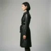 women's 90s inspired leather trench coat