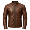 Men's brown leather jacket by Lookati