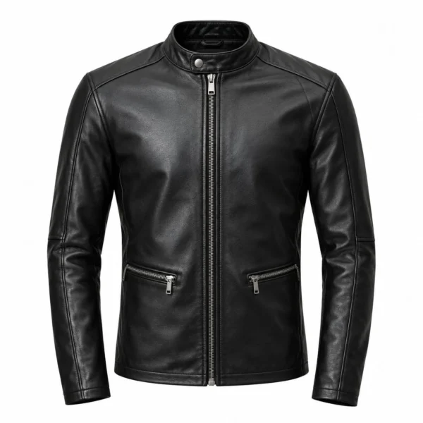Lookati men's cafe racer genuine leather jacket